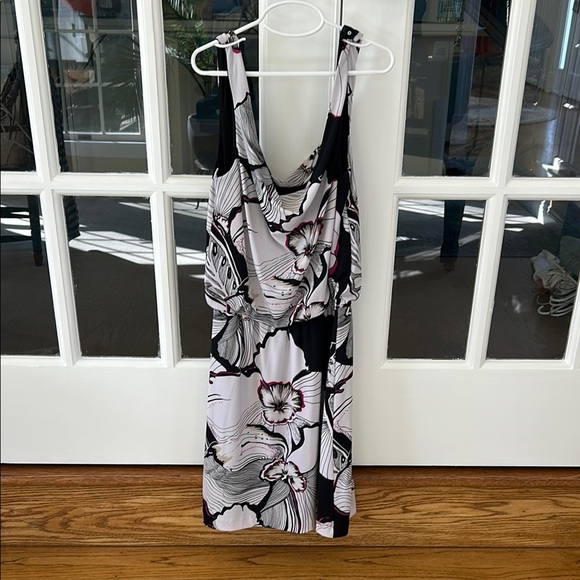 White House Black Market Black Sleeveless Cowl Neck Midi Dress🌿 - Picture 3 of 4